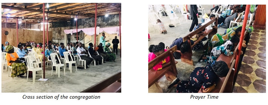 Cross section of the congregation